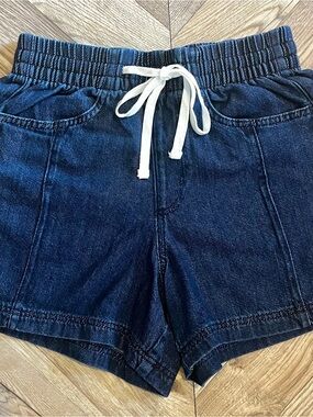 Universal Thread Dark Blue High Waist Denim Drawstring Shorts